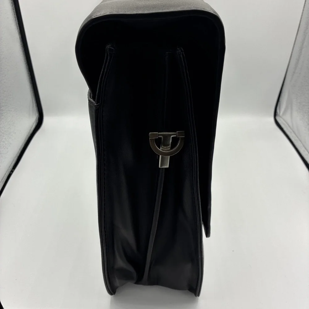 Kenneth Cole Reaction Leather Laptop Case Briefcase Black NWT W/ Strap & lock